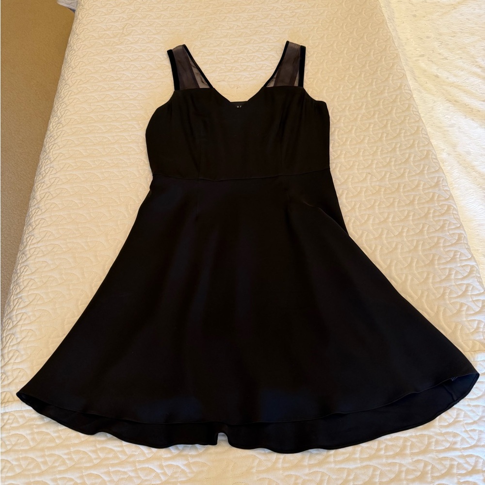 Theory Black Sleeveless Mini Dress with Sheer Straps